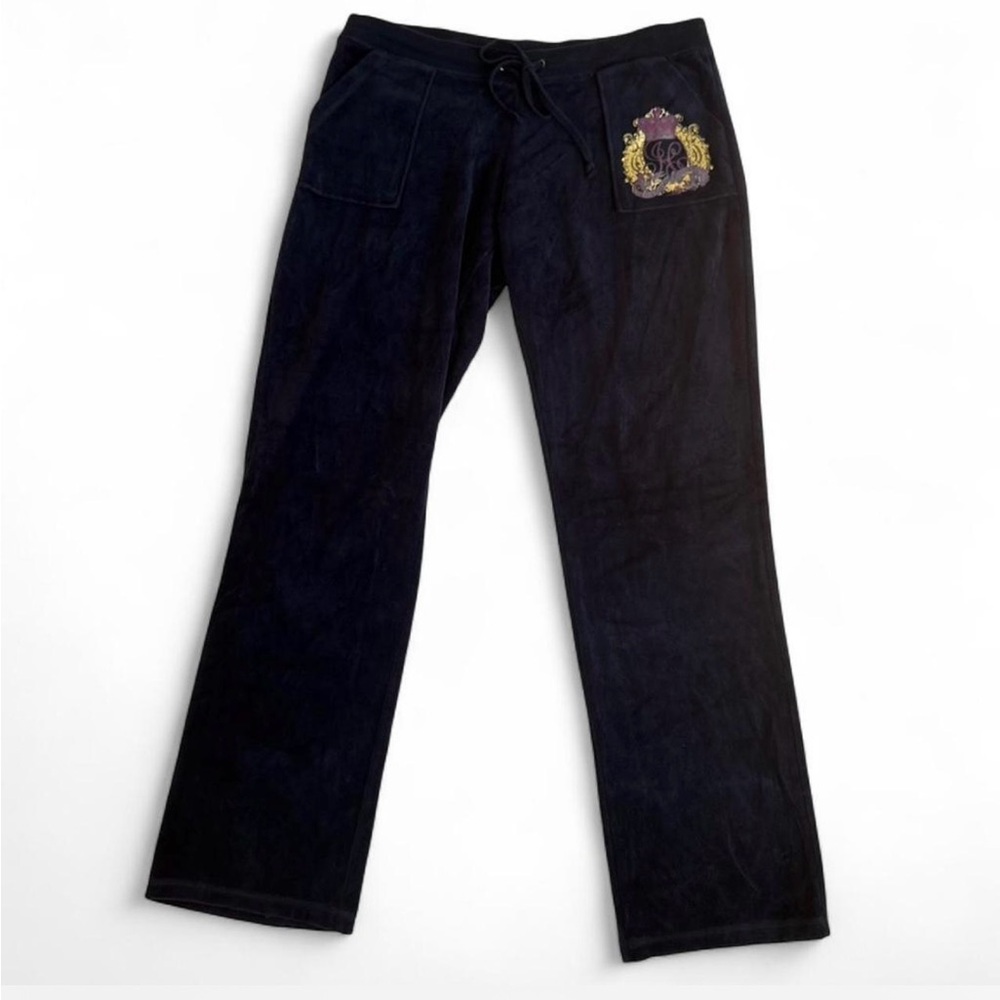 Juicy Couture Black Sweatpants with Embroidered Crest